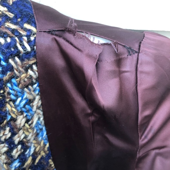 Vintage Thalhimers French Salon plaid tweed & fur collar long coat (price firm) - Picture 13 of 14